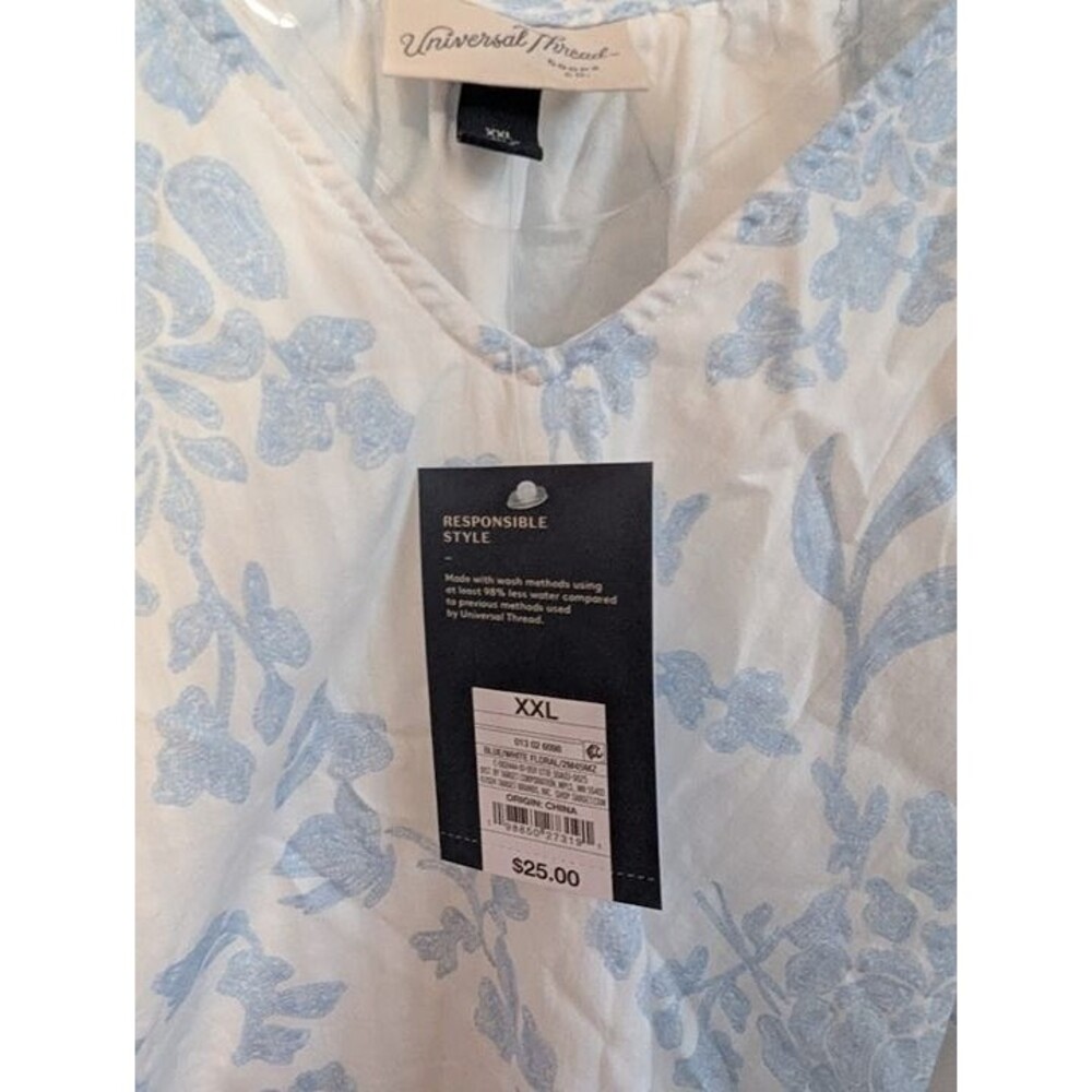 NWT Universal Thread XXL cute sleeve detail light blue floral - Picture 2 of 6